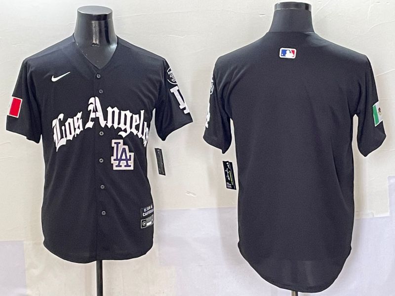 Men Los Angeles Dodgers Blank Black Five generations Joint Name 2025 Nike MLB Jersey style 7->los angeles dodgers->MLB Jersey